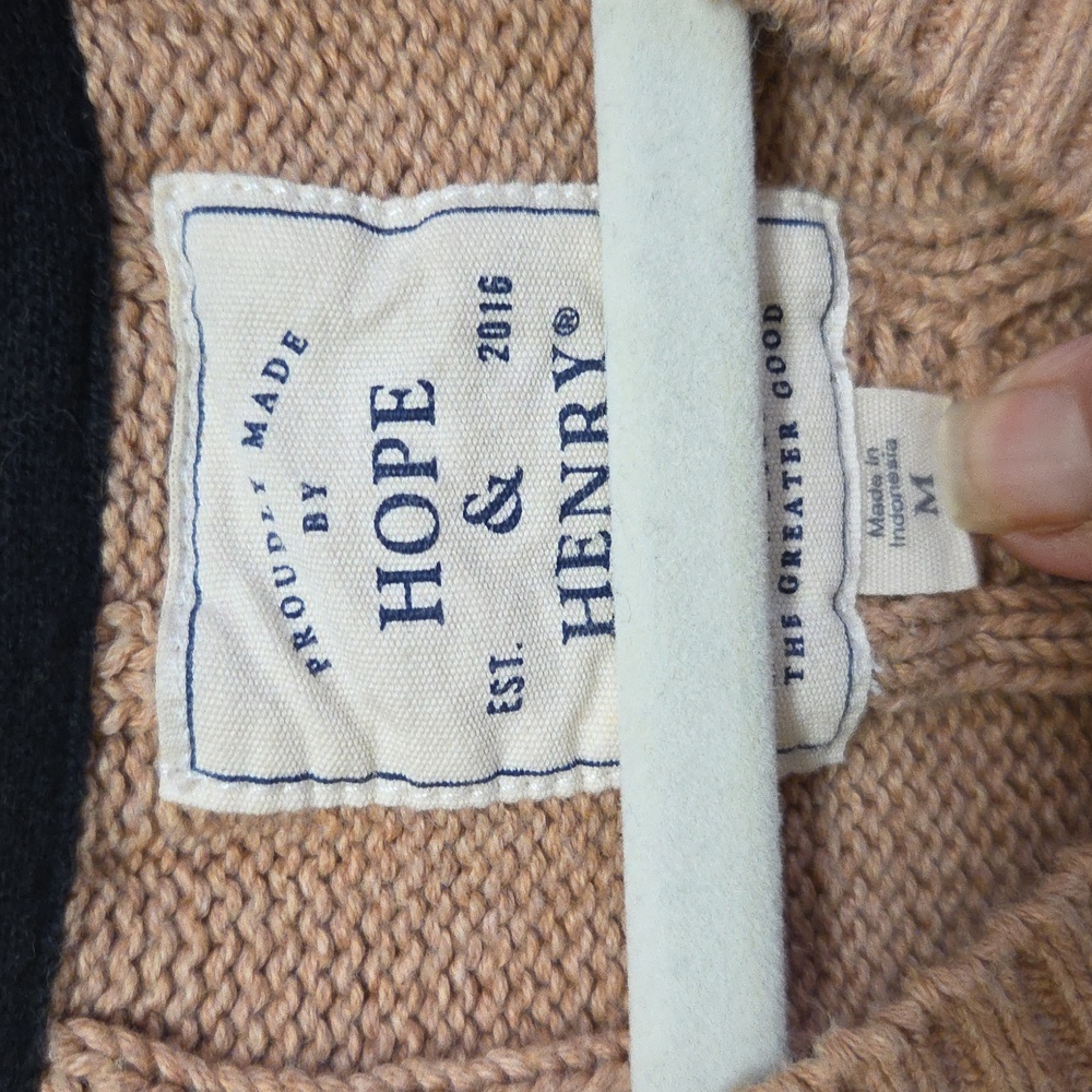 Hope & Henry 100 Percent Cotton Long Sleeve V Neck Sweater Size M - Picture 6 of 10